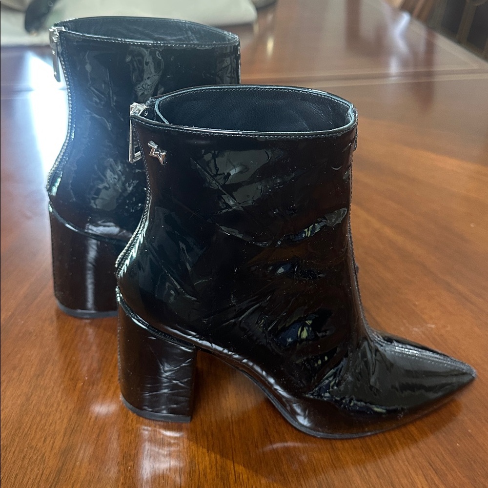 Zadig & Voltaire Black Patent Leather Ankle Boots - Picture 3 of 11